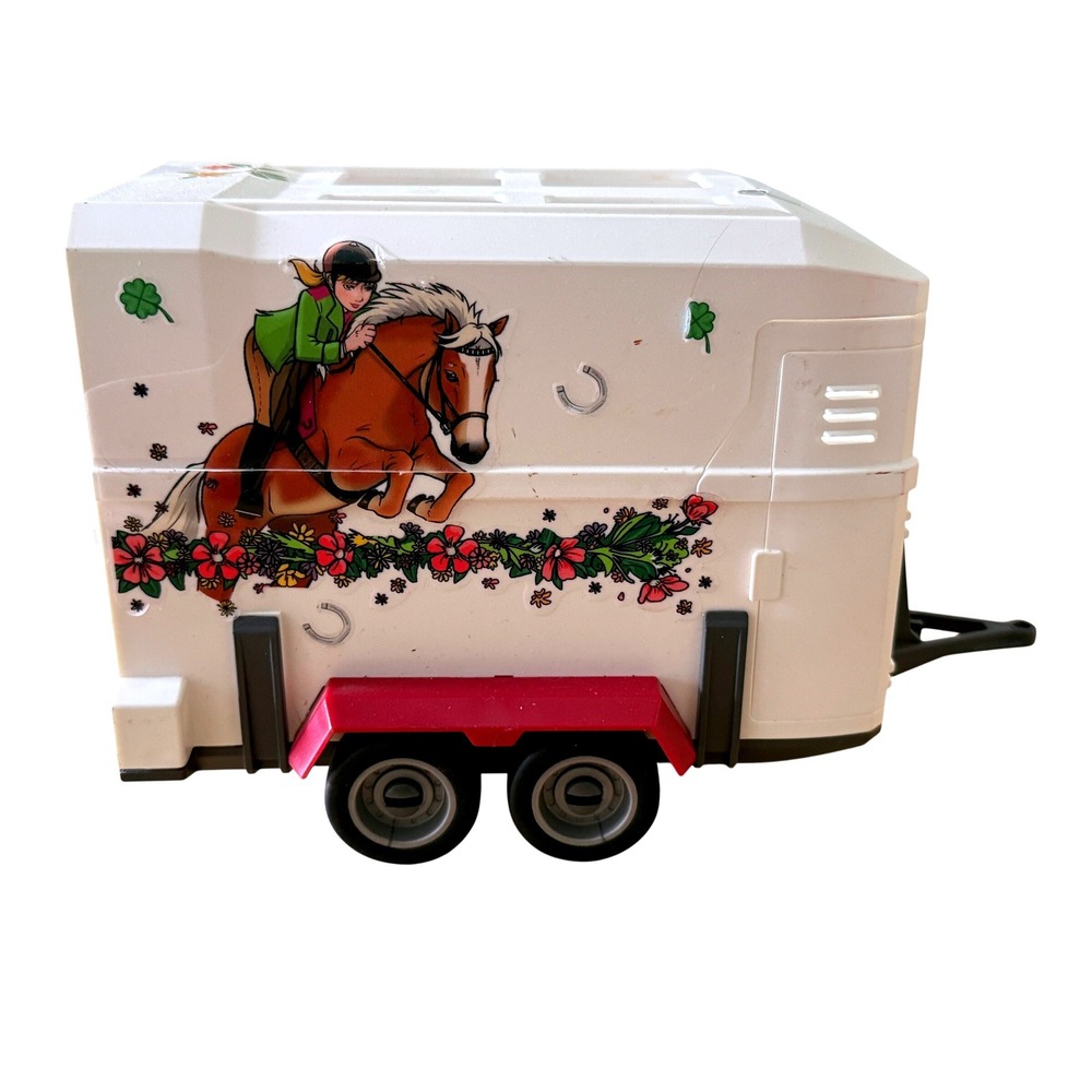 Schleich Horse Trailer Stable Carry Case Transport Truck Equestrian Toy White‎